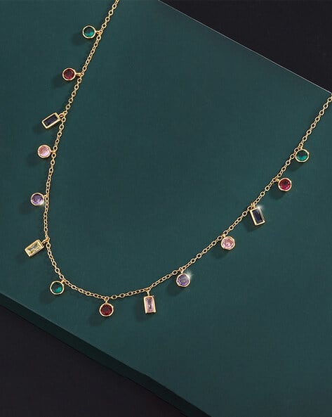 Jewels galaxy Women Multi-Color Anti Tarnish Gold Plated Necklace