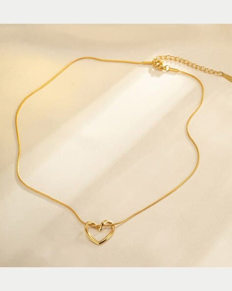 Jewels galaxy Women Gold-Plated Anti Tarnish Heart Pendant
