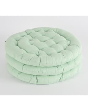 skanda fab Set of 3 Quilted Round Floor Cushions-picture-29