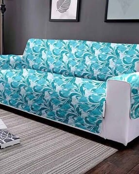 Floral Print Reversible 2-Seater Sofa Cover-image-26