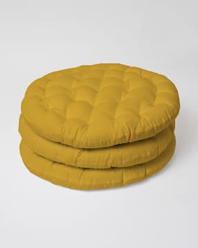skanda fab Set of 3 Quilted Round Floor Cushions-picture-23
