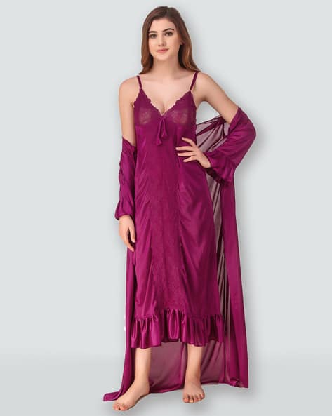 Buy Magenta Night&LoungeWearSets for Women by ROMAISA Online