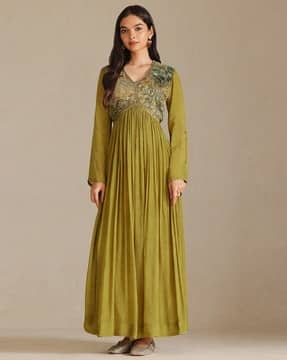 green emerald velvet dress Biba Cotton Maxi Dress main image 0