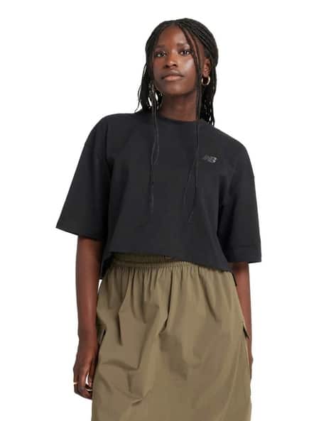 NEW BALANCE Logo Print Oversized Jersey Crew-Neck T-Shirt