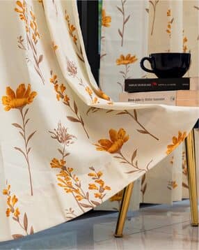 Pack of 2 Cotton Printed Curtains with Eyelets