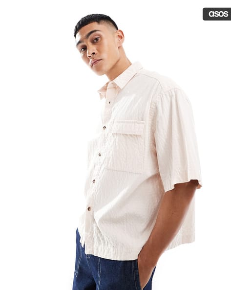 ASOS DESIGN Boxy Oversized Shirt with Flap Pockets