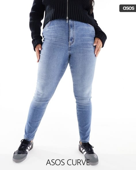 Women Curve Ultimate Mid-Wash Skinny Fit Jeans