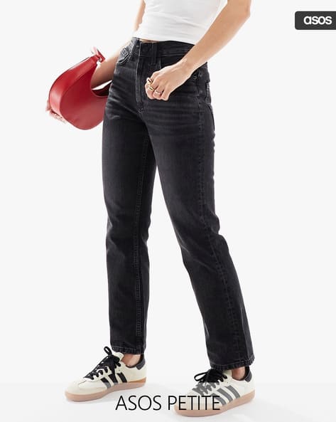 ASOS DESIGN Women Petite 90s Light-Wash Straight Fit Jeans