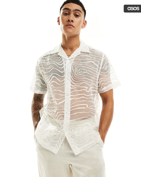 ASOS DESIGN Embroidered Relaxed Fit Revere Shirt