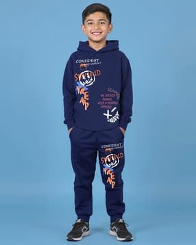 trampoline Boys Typographic Print Hooded Tracksuit Set-picture-36
