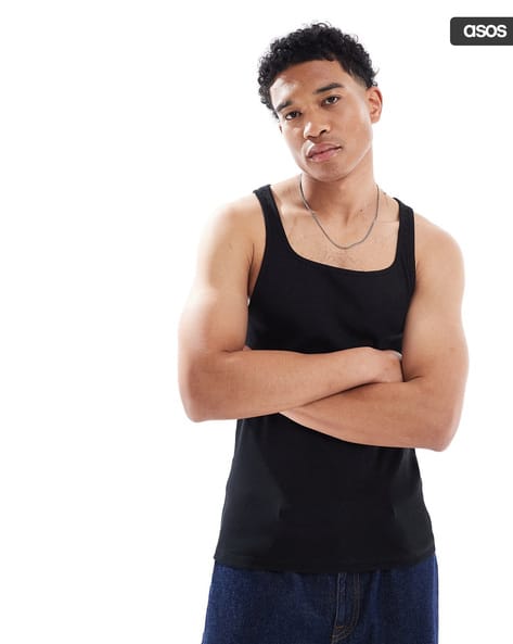 Sleeveless Asos Male Crop Top ASOS Boxy Cropped Sleeveless Tank In