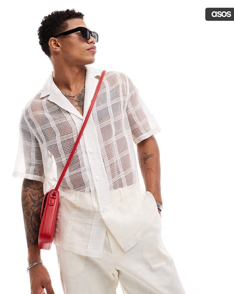 ASOS DESIGN Checked Relaxed Fit Revere Collar Shirt