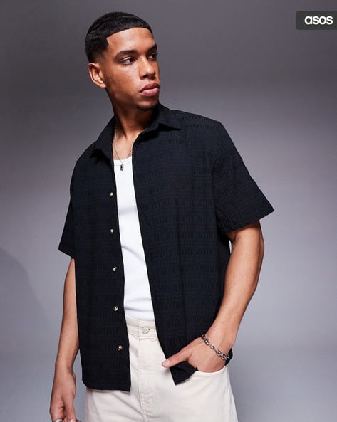ASOS DESIGN Regular Fit Jacquard Shirt