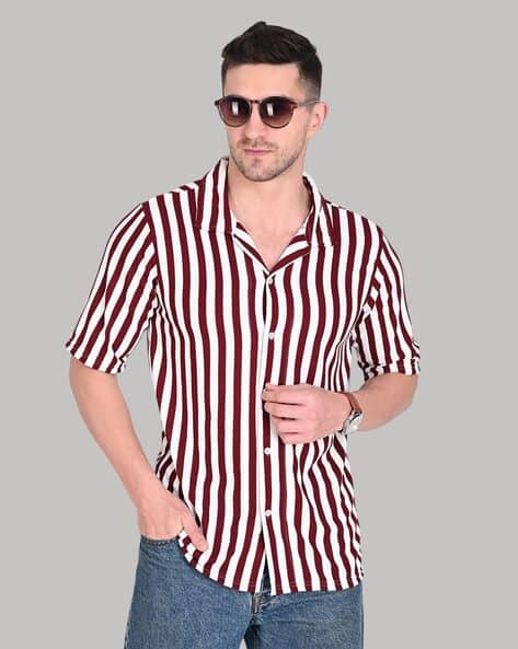 NEONOMAD Men Striped Regular Fit Shirt with Spread Collar