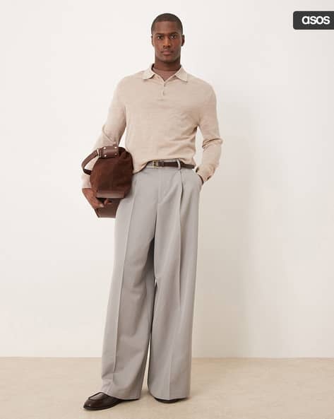 ASOS DESIGN Extreme Wide-Leg Pleated Trousers - Image 1