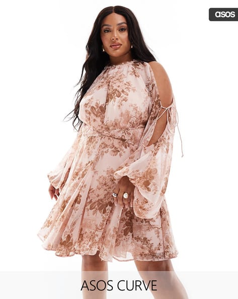 Floral Dress Asos Dresses Mini Asos Design Linen Pleated Bust