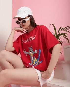 tromko Women Tom & Jerry Print Regular Fit Crew-Neck T-Shirt-picture-49
