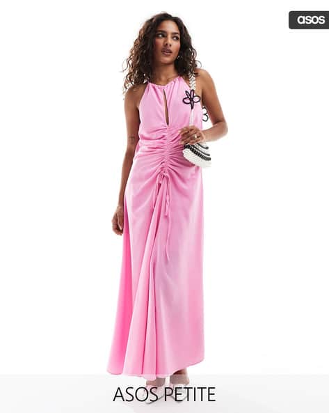 Buy ASOS DESIGN Petite High-Neck Ruched Front... Online | Ajio.com