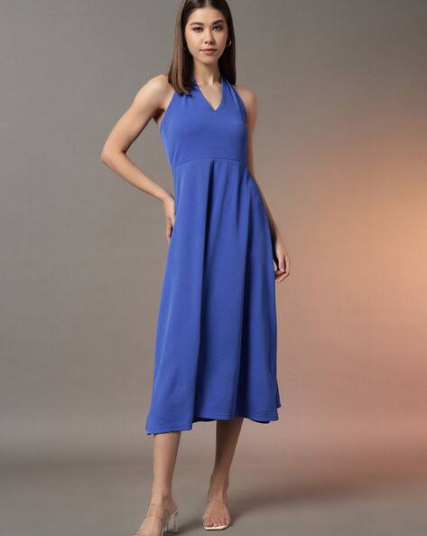Buda Jeans Co Women Fit & Flared Halter-Neck Dress