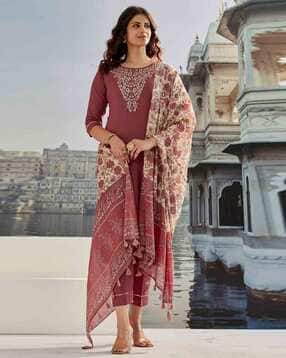nyrika Women Embroidered Straight Kurta Suit Set-picture-47