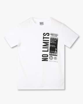 yb dnmx Boys Typographic Print Loose Fit Crew-Neck T-Shirt-picture-15