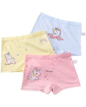 cumsin Girls Pack of 3 Printed Briefs with Elasticated Waistband-picture-6