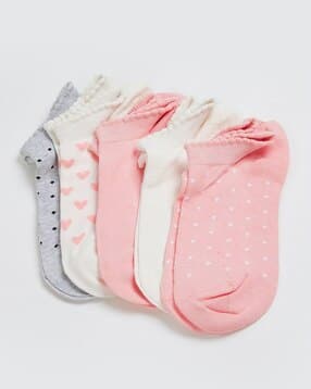 max Girls Patterned Ankle Length Socks - Pack of 5-picture-40