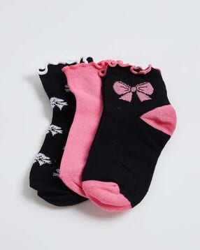 max Girls Patterned Ankle Length Socks - Pack of 3-picture-44