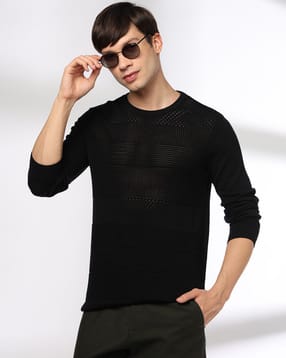 netplay Men Engineered Structure Patterned Slim Fit Crew-Neck T-Shirt-picture-29