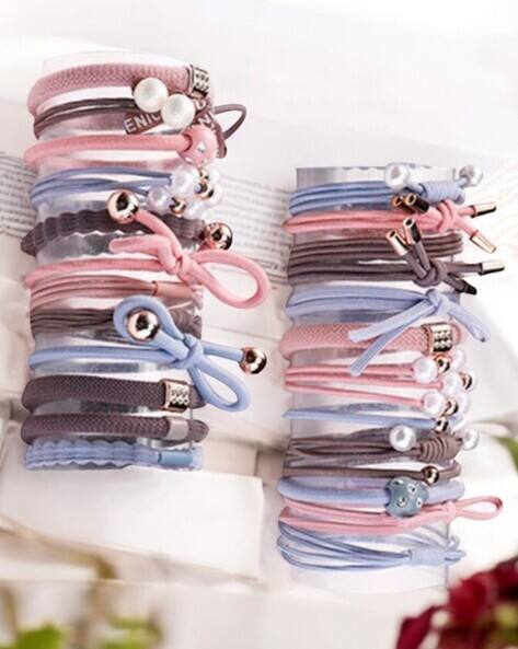 Oomph HSSK21-Pearl & Beads Rubber Band Ponytail Holder