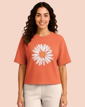 hellcat Women Floral Print Oversized Fit T-Shirt-picture-42