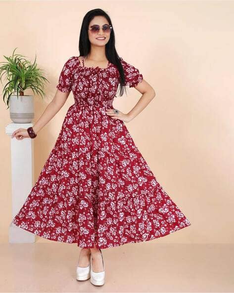 FIXOCRA Women Floral Print Fit & Flare Dress