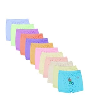 cumsin Girls Pack of 12 Printed Briefs with Elasticated Waistband-picture-15