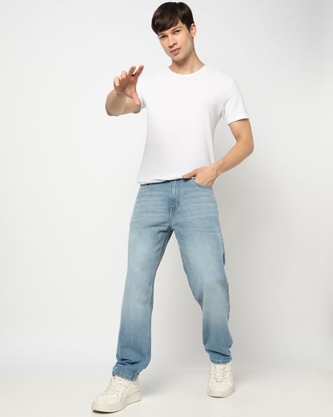 Men Mid-Wash Relaxed Jeans