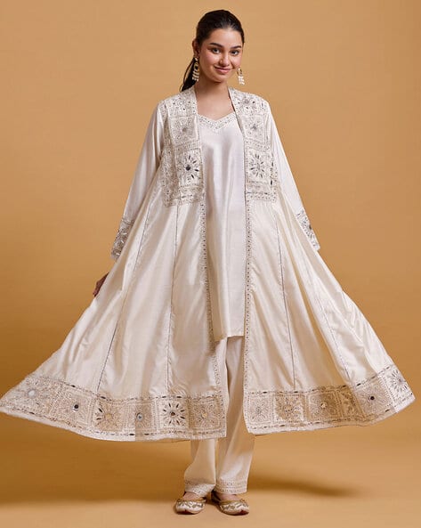 Buy Gulabo by Abu Sandeep Women Zeenat Embellished Coat Set | Off