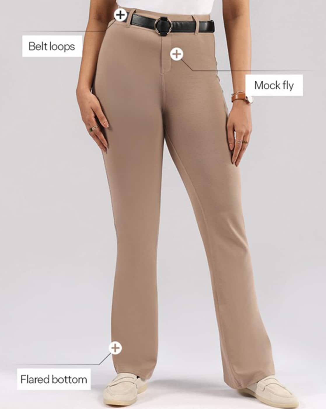 Buy BLISSCLUB AMPM Cotton Flare Pants Lite  Online | Ajio.com