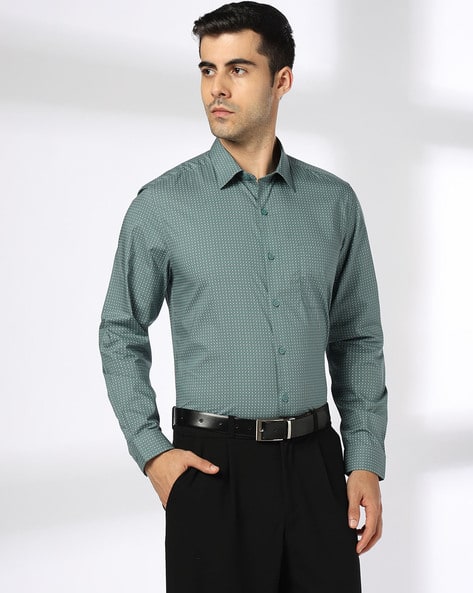 JOHN PLAYERS Men Micro Print Slim Fit Shirt with Patch Pocket