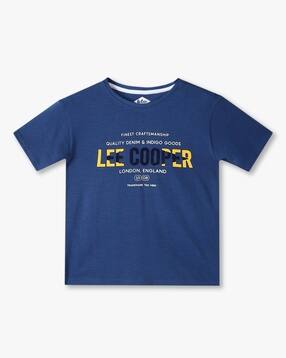 lee cooper Boys Brand Print Regular Fit Round-Neck T-Shirt-picture-28