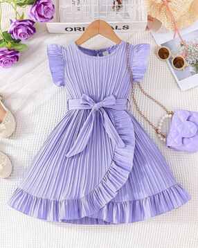 Girls Striped A-Line Dress -image-18