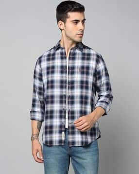 u.s. polo assn. Men Checked Regular Fit Shirt with Patch Pocket-picture-19