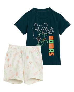 adidas kids Disney Mickey & Friends Print T-Shirt & Shorts Set-picture-34