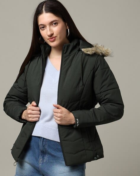 Puffer Coat Forest Green Womens Coat Buy Forest Green Jackets