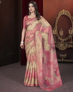 doi moi Women Floral Print Saree with Lace Border-picture-16