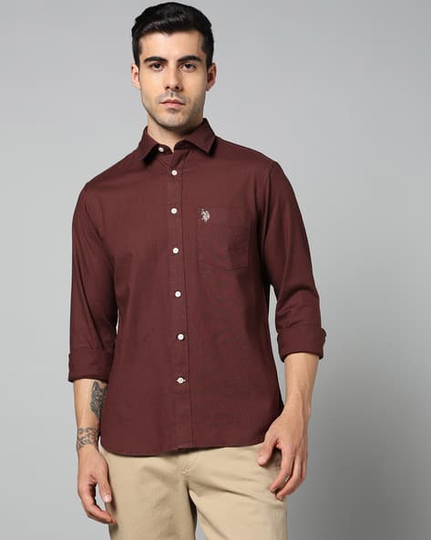 U.S. Polo Assn. Men Tailored Fit Shirt with Patch Pocket