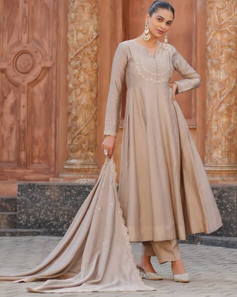 Buy Cream Kurta Suit Sets for Women by Nyrika Online