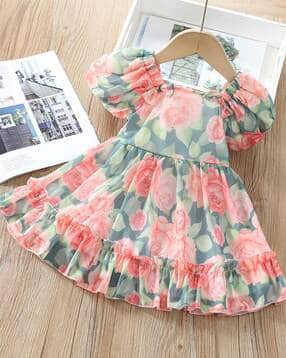 styleconnect Girls Floral Print Fit & Flare Dress-picture-15