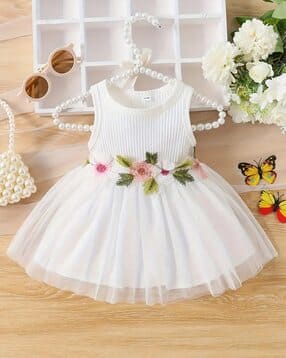 Girls Embroidered Fit & Flare Dress -image-14
