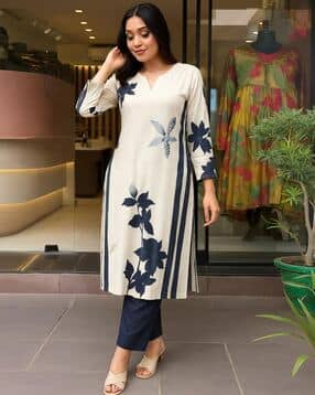 bindudi Women Floral Print Straight Kurti-picture-13
