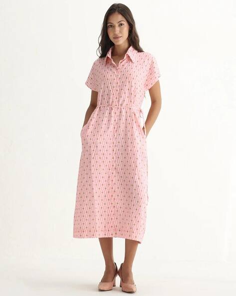 RAREISM Women Cotton Micro Print Dress