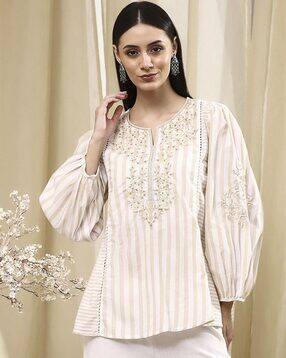 biba Women Embroidered Straight Kurti -picture-18